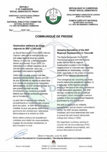 Sdf démoli à yaoundé