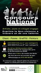 Percer l’abcès de la colère des Camerounais pour mieux panser la plaie et éviter une gangrène. C’est le but de ce projet novateur et inédit que lance le Conflictologue et Coordonnateur général du projet Give Peace a Chance (GPaC), Robert Roger Ngangue. Dans cette interview, Robert Roger Ngangue nous parle notamment de ce sondage qui donne la parole aux citoyens sur l’ensemble du territoire national et la diaspora, du grand concours d’art