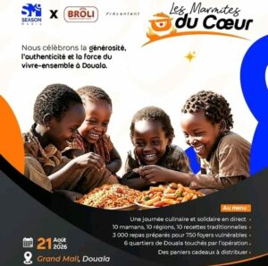 À l’approche de la rentrée scolaire, Season Media entend apporter une réponse concrète aux difficultés auxquelles sont confrontées de nombreuses familles. L’entreprise annonce la distribution de plus de 3 000 repas à 750 foyers dans six quartiers de Douala, dans le cadre de l’initiative « Les Marmites du cœur ». L’opération, portée par les équipes du média et soutenue par plusieurs partenaires, est prévue ce vendredi 21 août 2026