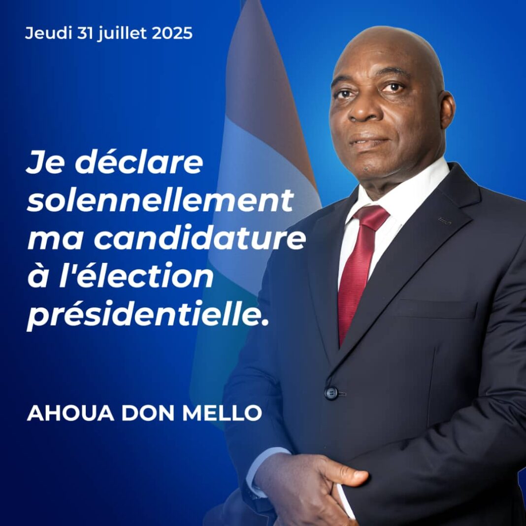 Donner son indépendance et toute sa souveraineté au pays des Eléphants, saisir résolument la main tendue des Brics, intégrer l’AES, sont quelques promesses d’Ahoua Don-Mello, candidat du PPACCI à la présidentielle ivoirienne du 25 octobre prochain.