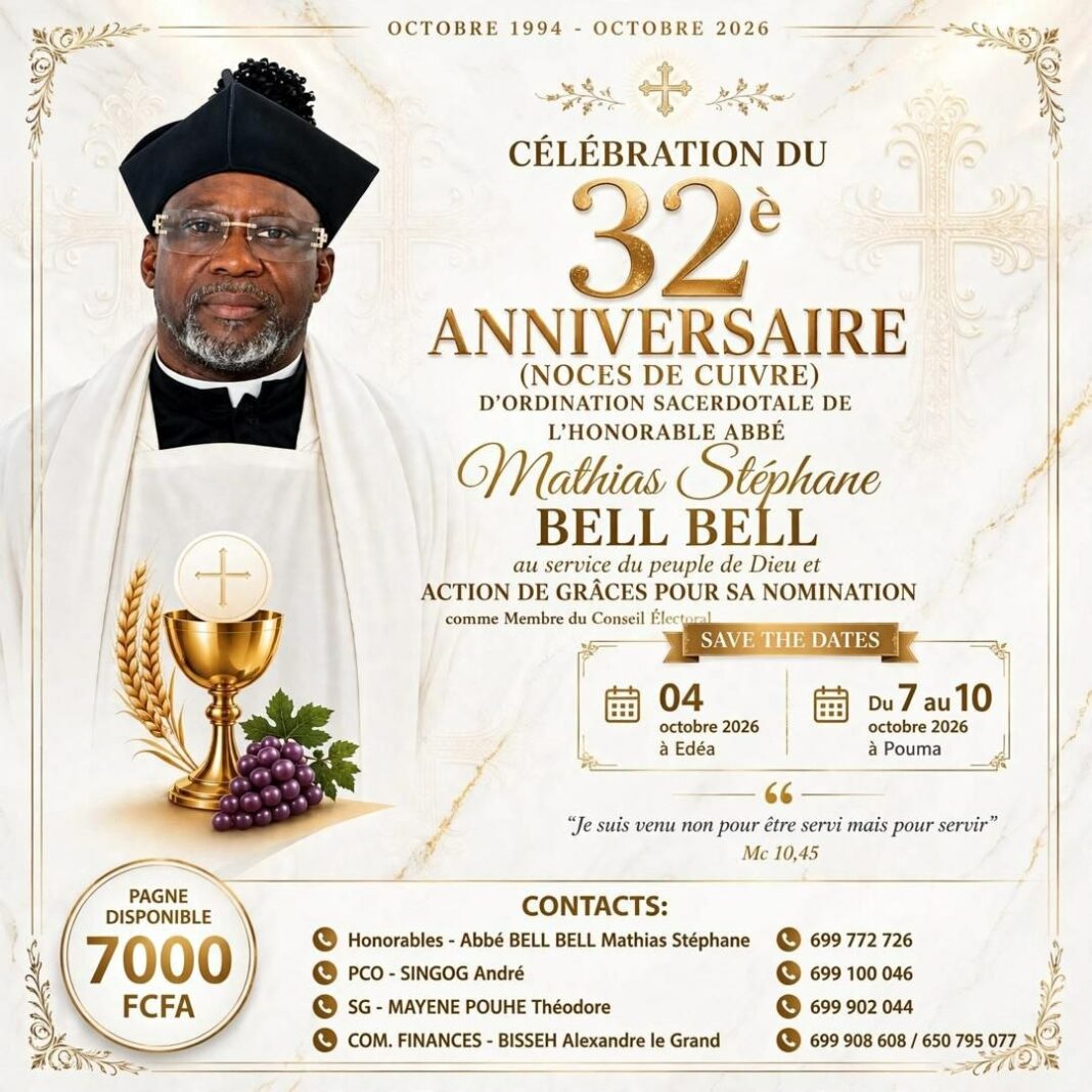 L'Honorable Abbé, figure respectée du Diocèse d'Edéa, n'est plus à présenter. Ancien Directeur du Multimédia Centre de La Conférence Épiscopale Nationale du Cameroun, ancien Correspondant permanent de Radio Vatican, ancien membre titulaire du Conseil National de la Communication, ancien directeur de Signis Cameroun et ancien vice-président de Signis Afrique